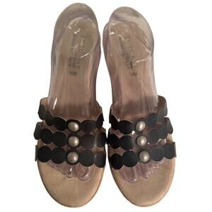 Easy Street Tuscany Black Cork Platform Slide Sandals Women’s 10‎ Boho